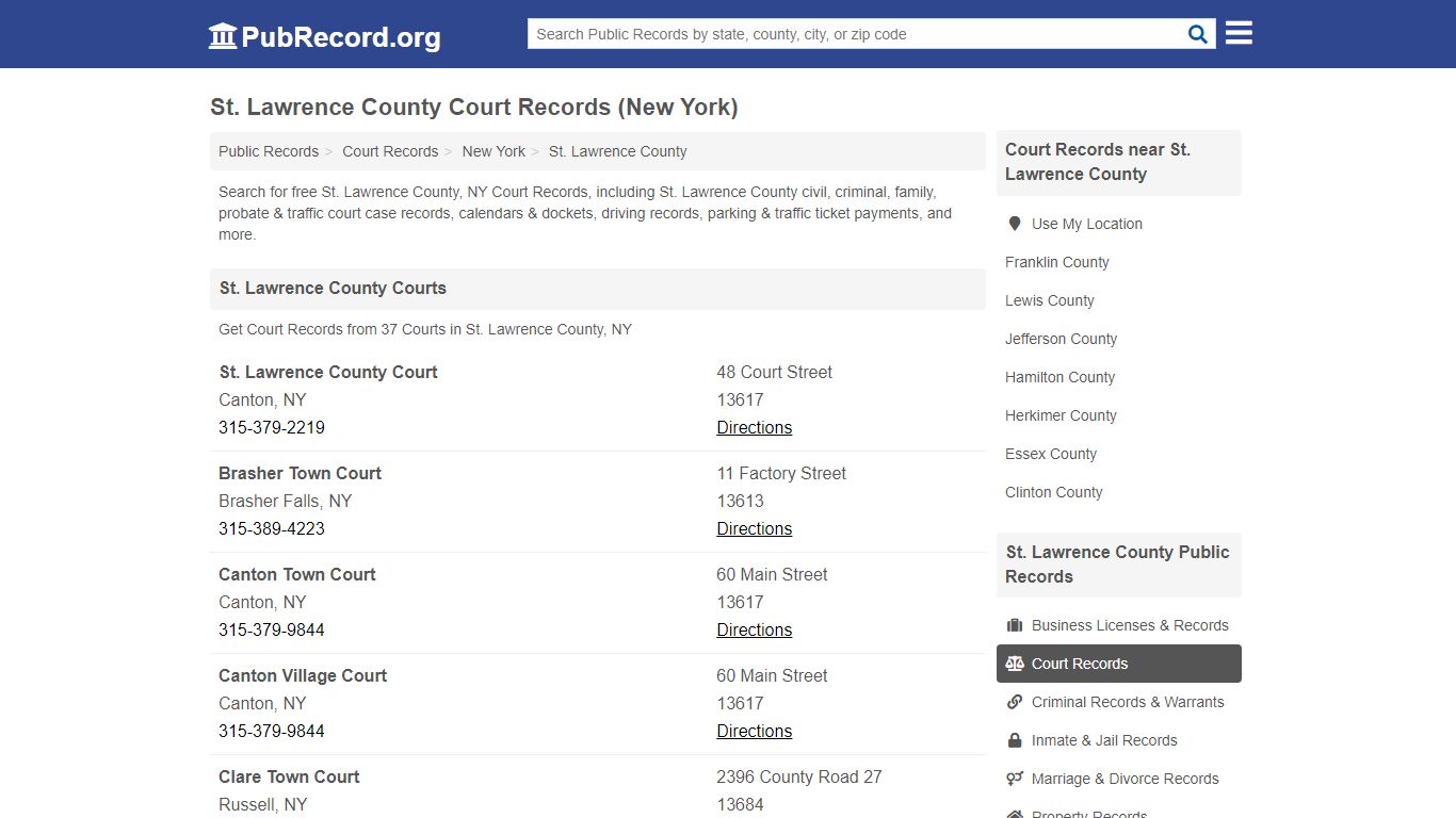 St. Lawrence County Court Records (New York) - PubRecord.org