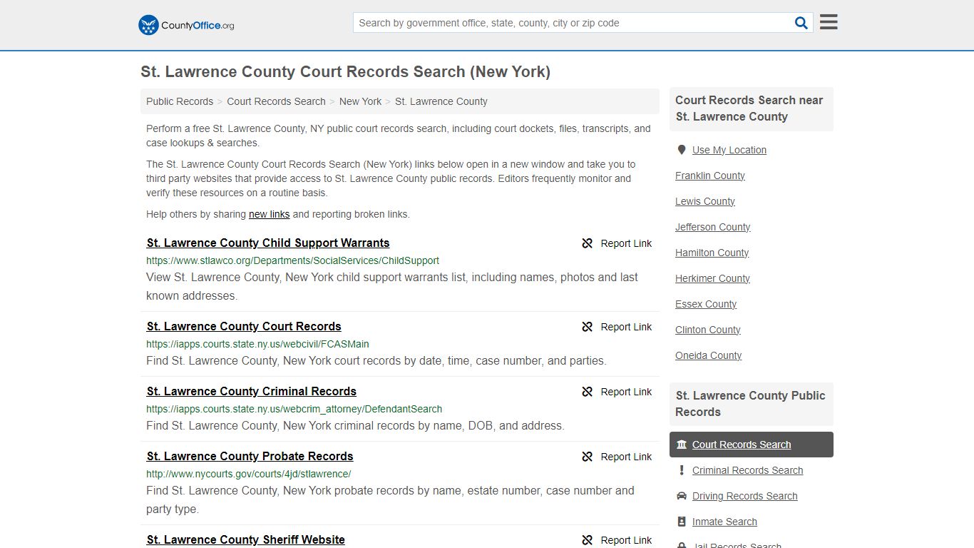 St. Lawrence County Court Records Search (New York) - County Office