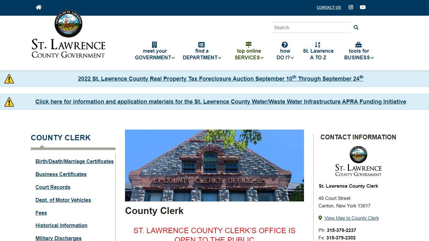 County Clerk | St. Lawrence County